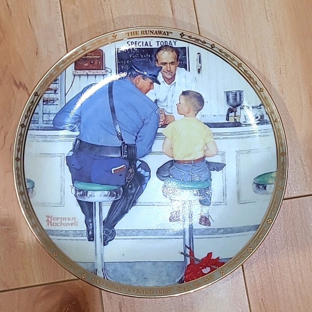 Norman Rockwell plate "The Runaway" September 20, 1958